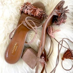 Dreamy Aquazzura Pom Pom Sandals!